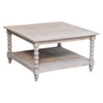 Barclay Square Coffee Table 80cm Solid Mango Wood Acid Wash - Image 4