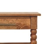 Barley Twist Side Table - Golden Teak Finish - Solid Mango Wood - H70cm - Image 3