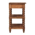 Barley Twist Side Table - Golden Teak Finish - Solid Mango Wood - H70cm - Image 7