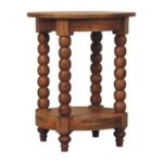 Barley Twist Round Side Table 45cm Solid Mango Wood Teak