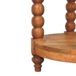 Barley Twist Round Side Table 45cm Solid Mango Wood Teak - Image 6