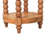 Barley Twist Round Side Table 45cm Solid Mango Wood Teak - Image 7