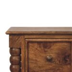 Barley Twist 2-Drawer Bedside Table - Amber Oak Finish - W40cm - Image 3