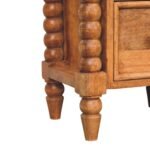 Barley Twist 2-Drawer Bedside Table - Amber Oak Finish - W40cm - Image 6