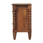 Barley Twist 2-Drawer Bedside Table - Amber Oak Finish - W40cm - Image 7
