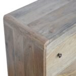 Curved Chest of Drawers - Oak-ish Finish - Solid Mango Wood - W70cm - Image 4