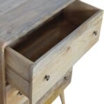 Curved Chest of Drawers - Oak-ish Finish - Solid Mango Wood - W70cm - Image 5