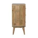 Curved Chest of Drawers - Oak-ish Finish - Solid Mango Wood - W70cm - Image 7