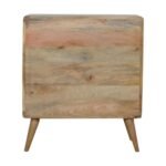 Curved Chest of Drawers - Oak-ish Finish - Solid Mango Wood - W70cm - Image 8