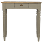 Hand Painted Writing Desk - French Grey & Oak Top - W80cm