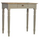 Hand Painted Writing Desk - French Grey & Oak Top - W80cm - Image 2