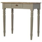 Hand Painted Writing Desk - French Grey & Oak Top - W80cm - Image 3