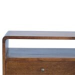 Curved TV Media Unit - Chestnut Finish - Nordic Style - W90cm - Image 4