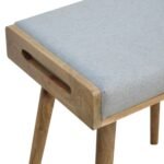 Grey Tweed Footstool - Tray Style Top - Solid Wood Base - W50cm - Image 5