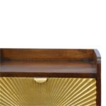Manila Gold Bedside Table - 1 Drawer - Solid Mango Wood - W45cm - Image 6