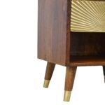 Manila Gold Bedside Table - 1 Drawer - Solid Mango Wood - W45cm - Image 4