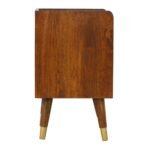 Manila Gold Bedside Table - 1 Drawer - Solid Mango Wood - W45cm - Image 7