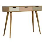 Pink Gradient Dressing Table 100cm Solid Mango Wood with Mirror