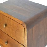 Floating Curved Bedside Table - Chestnut Finish - Wall Mounted - W45cm - Image 3