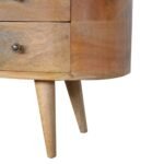 Rounded TV Entertainment Unit - Oak-ish Finish - Solid Wood - W110cm - Image 7