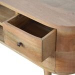 Rounded TV Entertainment Unit - Oak-ish Finish - Solid Wood - W110cm - Image 6