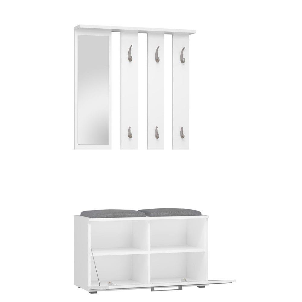 Opal Hallway Set with Mirror & Seating - White - Image 2