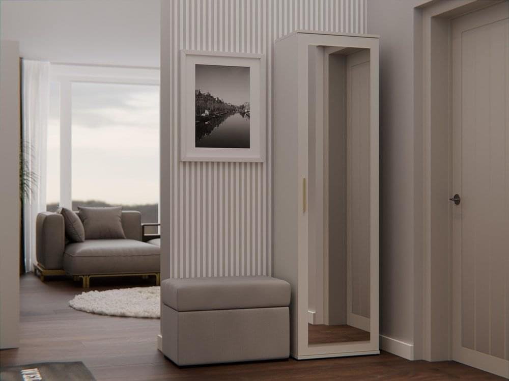 Duo Wardrobe with Mirror - Cashmere Beige - Image 2