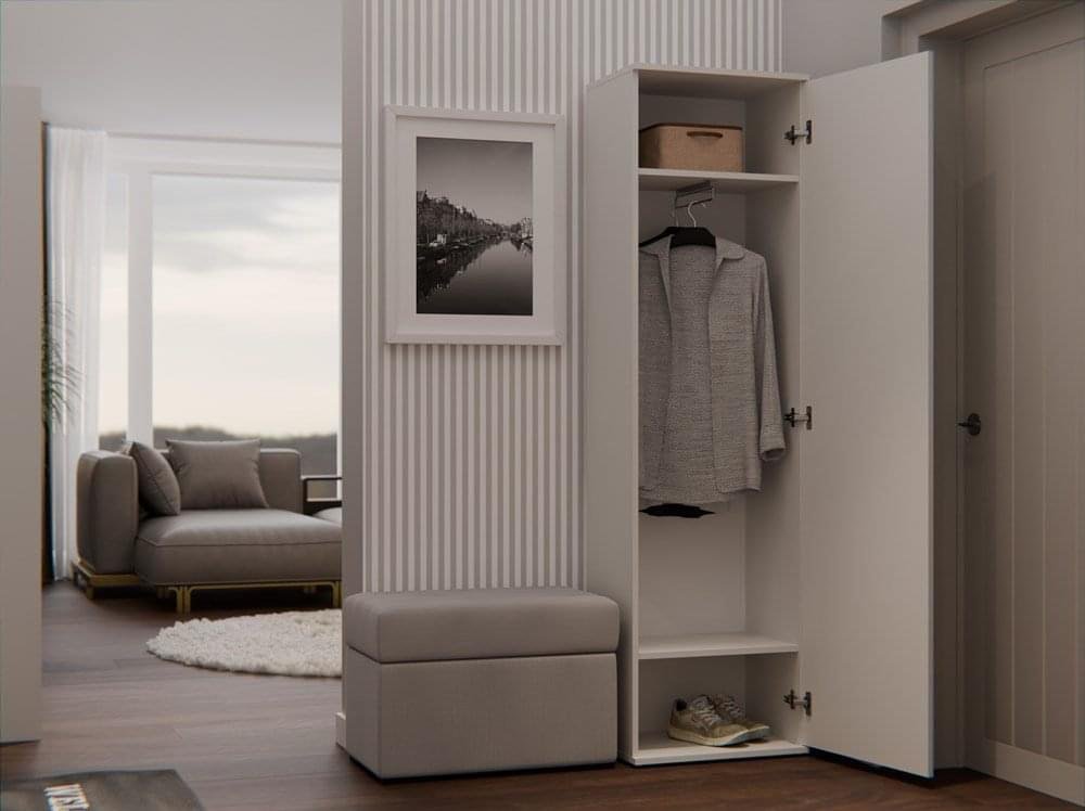 Duo Wardrobe with Mirror - Cashmere Beige - Image 7